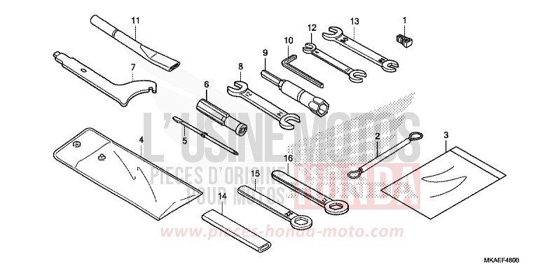WERKZEUGE von Integra 750 MAT BALLISTIC BLACK METALLIC (NHA86) von 2019